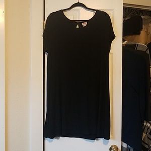 Mossimo Black Plus Size Ribbed Babydoll Dress